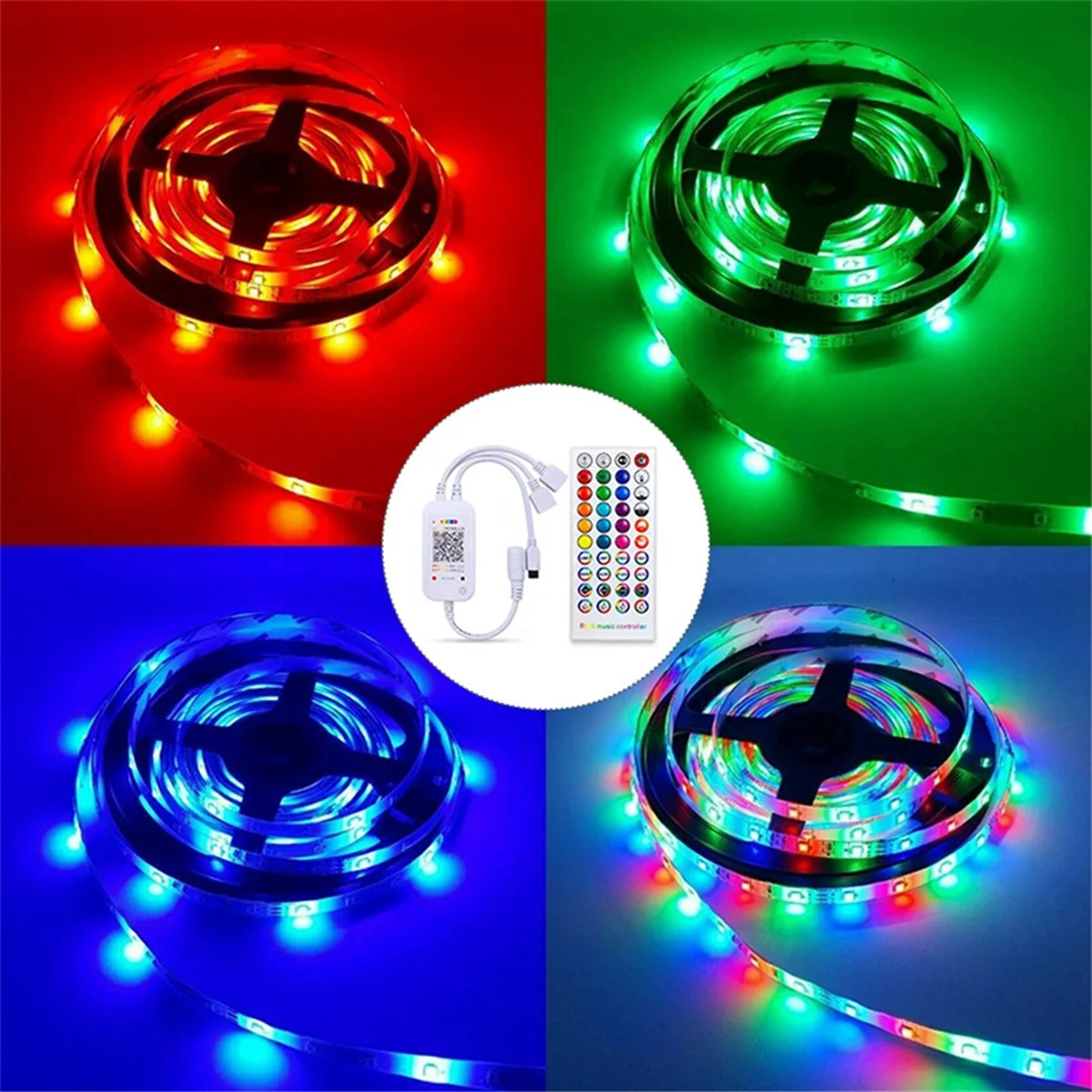 DC5-24V Bluetooth LED Controller+40 Keys Remote Control APP Control and Music Sync RGB IR RF for 5050 3528 RGB LED Light