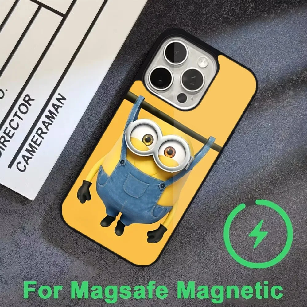 Etui na telefon C-Cartoon Cute M-Minions-s do iPhone'a 16,15,14,13,12,11, Pro, Max, Plus, Mini, Magsafe, magnetyczne etui z bezprzewodowym ładowaniem