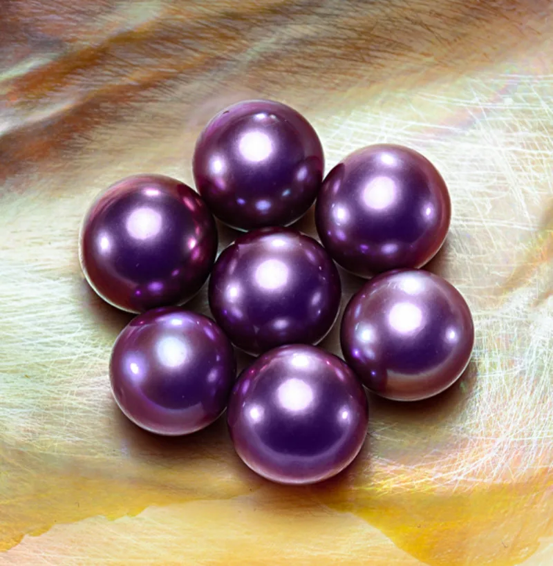 Huge 14-15mm Purple Lavender Round Loose Pearl Undrilled Women Wedding Party Jewelry Accessories Necklace Earring Ring Bracelet