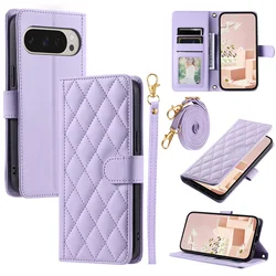 Crossbody Leather Wallet Cards Solt Case for Google Pixel 10 9 Pro XL 9A 8A 8Pro 7 Pixel8 Pixel7 Lanyard Purse Flip Stand Cover