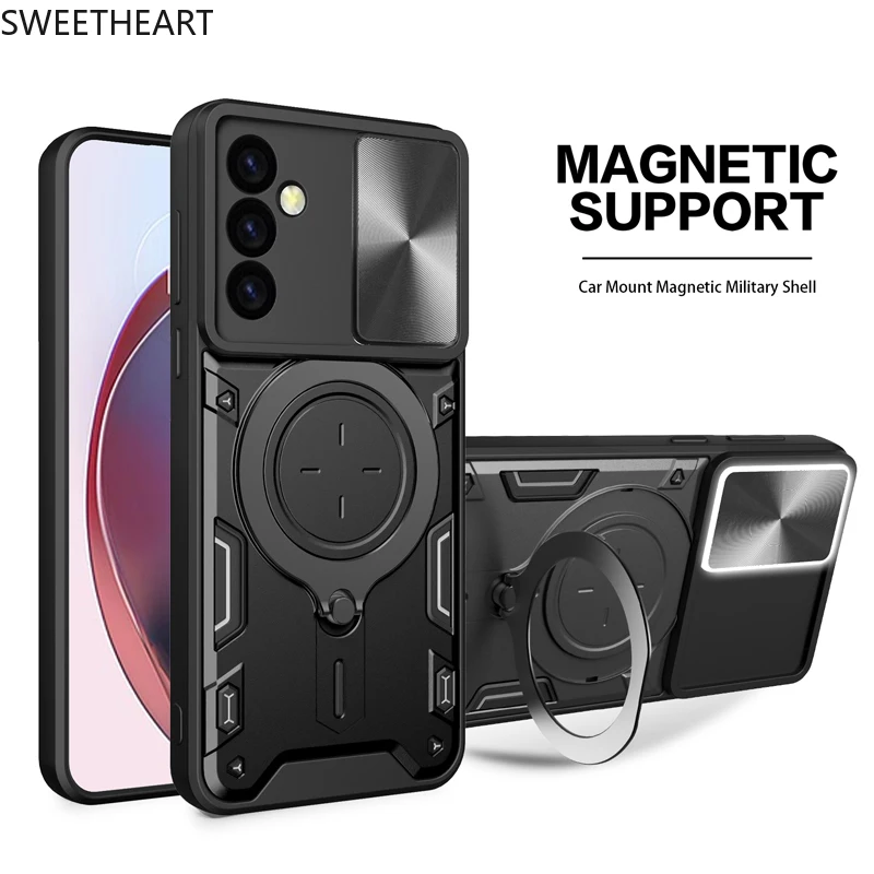 Magnetic Adsorption Rotation Armor Case For Samsung Galaxy M55 M54 M53 M35 M34 M33 M23 M14 M13 M12 F23 5G Incoming Call Flashing