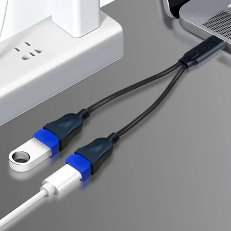 USB 스플리터 케이블 더블 USB 여성 대 수컷 어댑터 데이터 전송 및 충전 USB 확장 코드 데이터 충전기