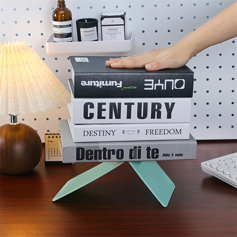 2pcs Sleek Transparent Bookends - Durable PP Plastic Desk Organizer for Office & Library, Creative Invisible Book Stand Polished