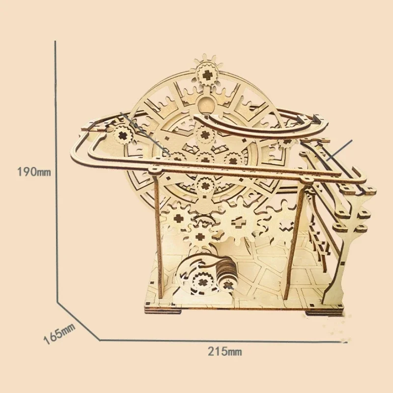 Puzzle mécanique 3D en bois pour garçon et adolescent, piste de balle, modèle dynamique, jouet d\'assemblage fait à la main, puzzle de course