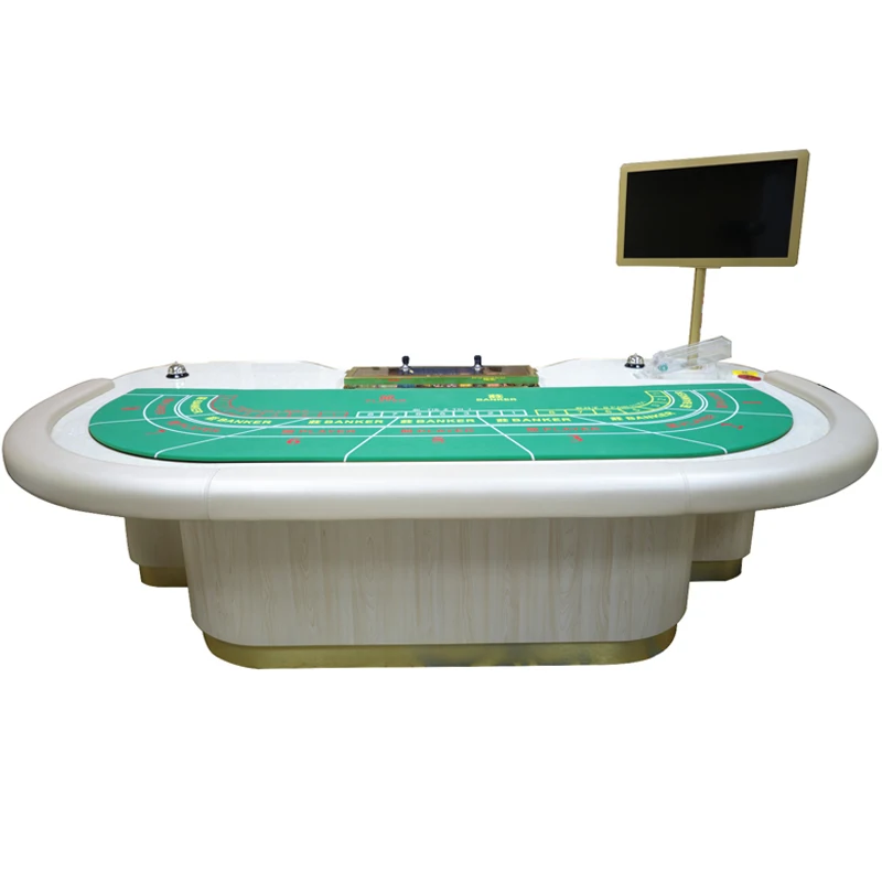 Aobo 10 Persons High Quality Poker Table Solid Wood Baccarat Gambling Table For Sale