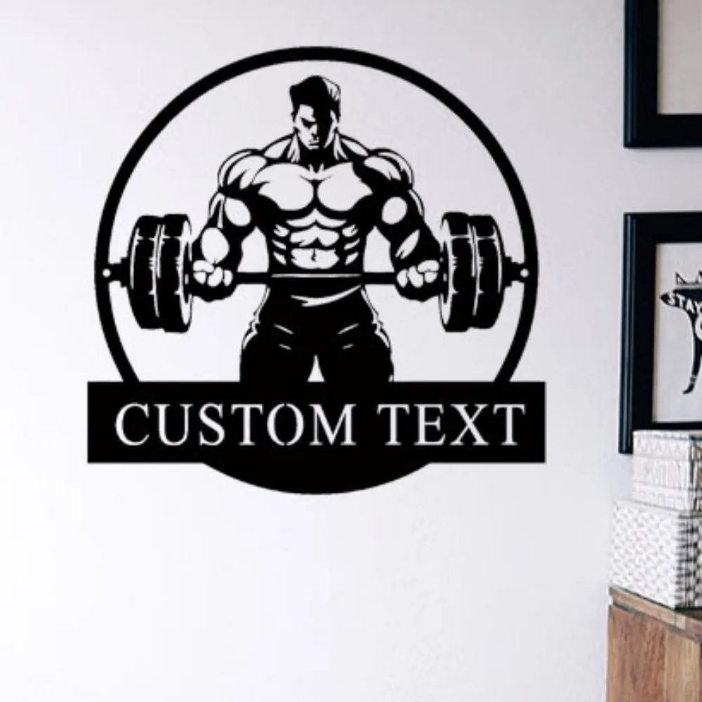 Unique Exclusive Custom Made Vintage Metal Weightlifting Sign - Tailor for Workout Areas - Great Gift for Fitness Facilities