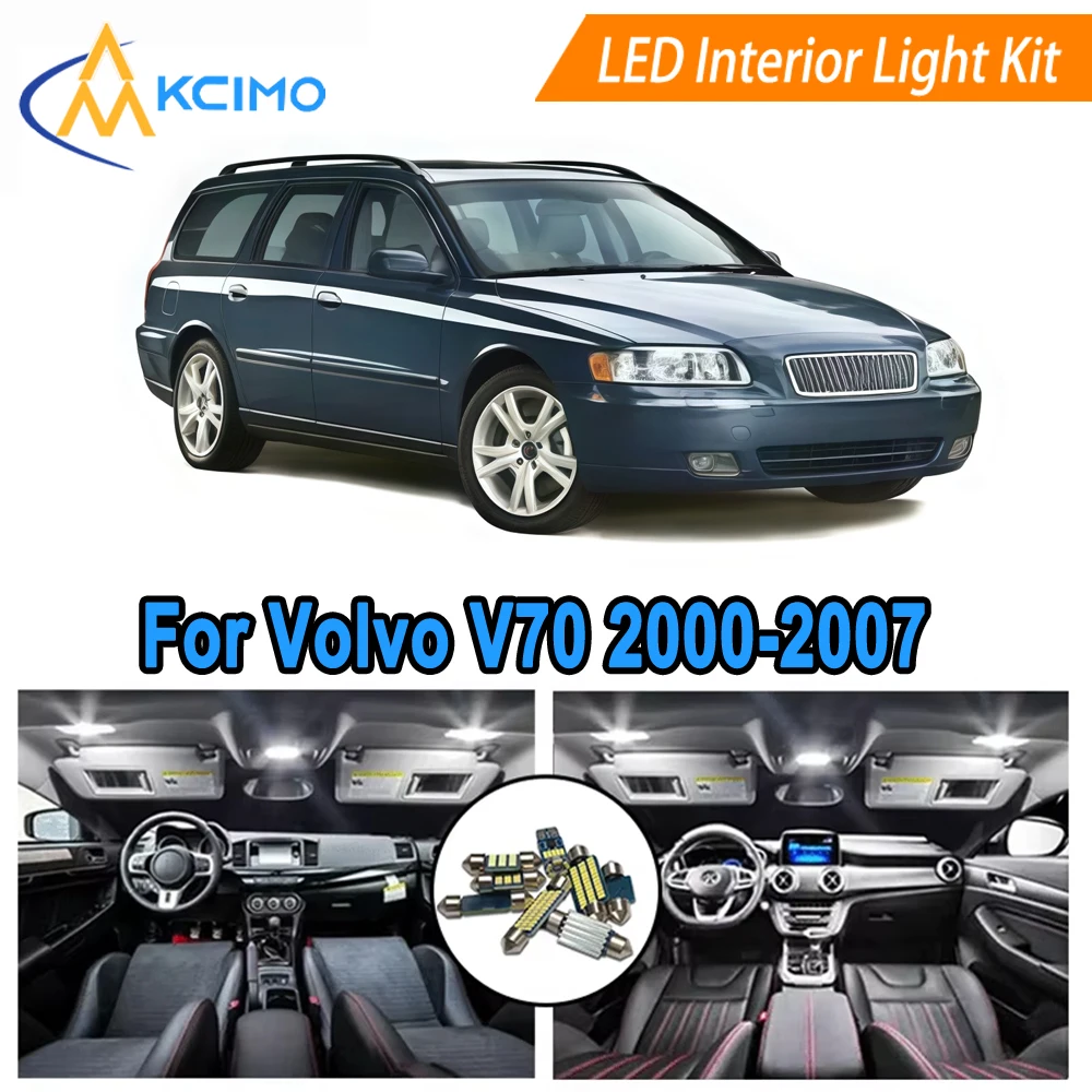 

LED Interior Light Upgrade Kit For Volvo V70 (2000-2007) Dome, Map, and Trunk Lights Plug and Play Super White/Blue 6000K