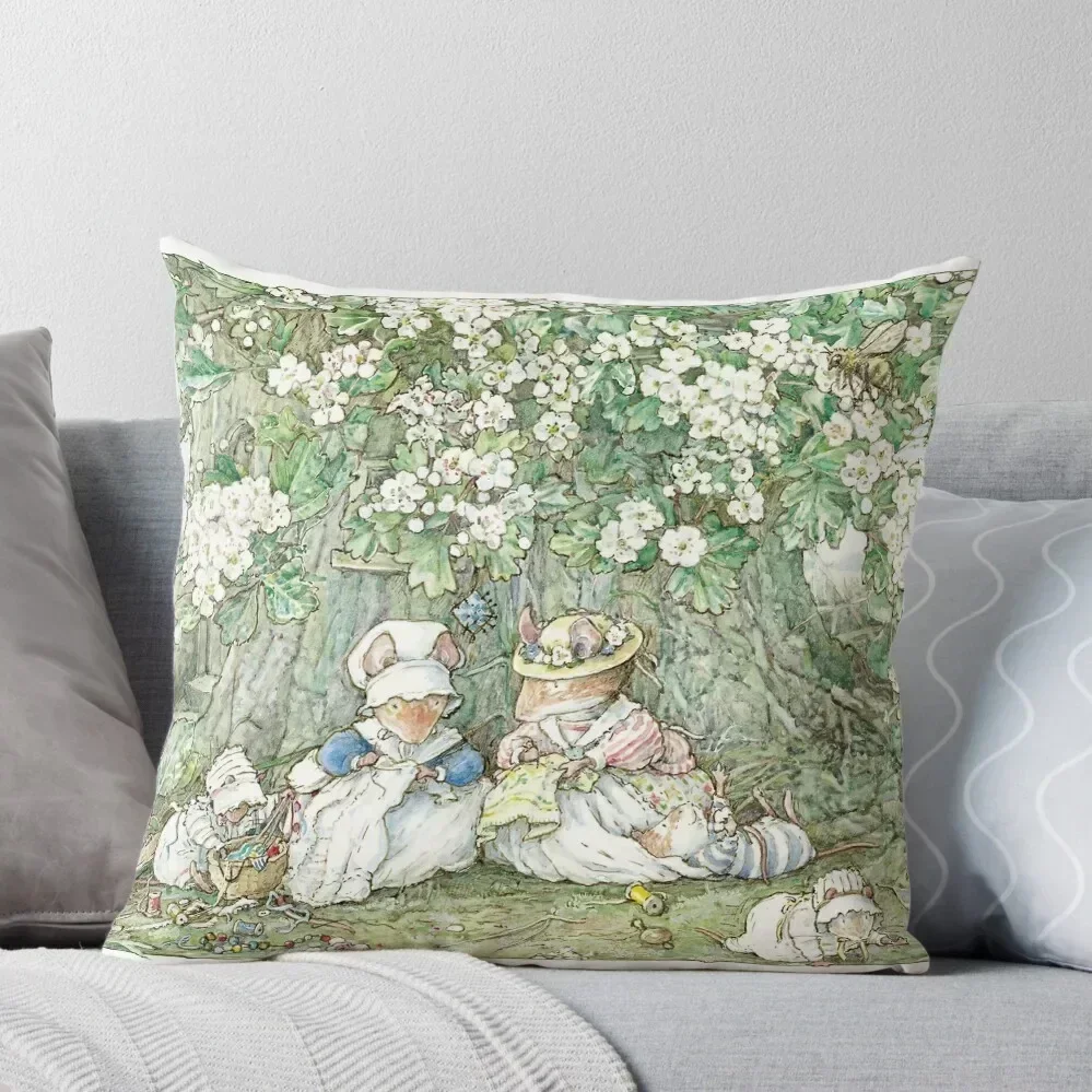 

Brambly Hedge - Hawthorn blossom and babies Throw Pillow Luxury Pillow Case Ornamental Pillow