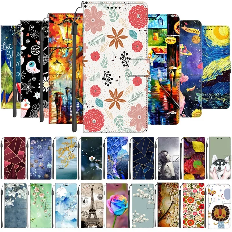 Flip Case For Oppo Reno13 F 5G 4G Cover Leather Book Shell For Reno13 F Wallet Cases Printed Stand Case For Reno13F 4G Paintings