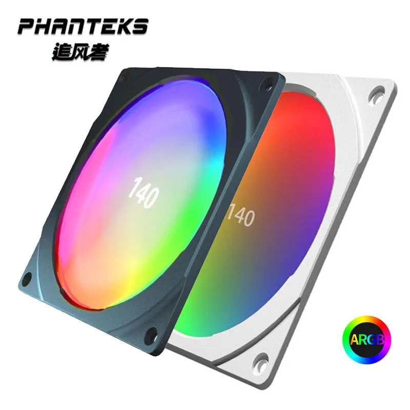 

Phanteks 140MM 5V 3PIN ABS Halos ARGB Colorful LED Rainbow Color Fan Aperture Compatible With 14cm Fan/Synchronous Motherboard