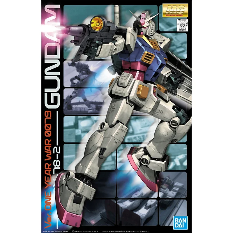 Bandai Original Gundam Model Kit Anime Figure 1/100 MG RX-78-2 VER.ONE YEAR WAR 0079 Action Figures Toys Gifts for Kids