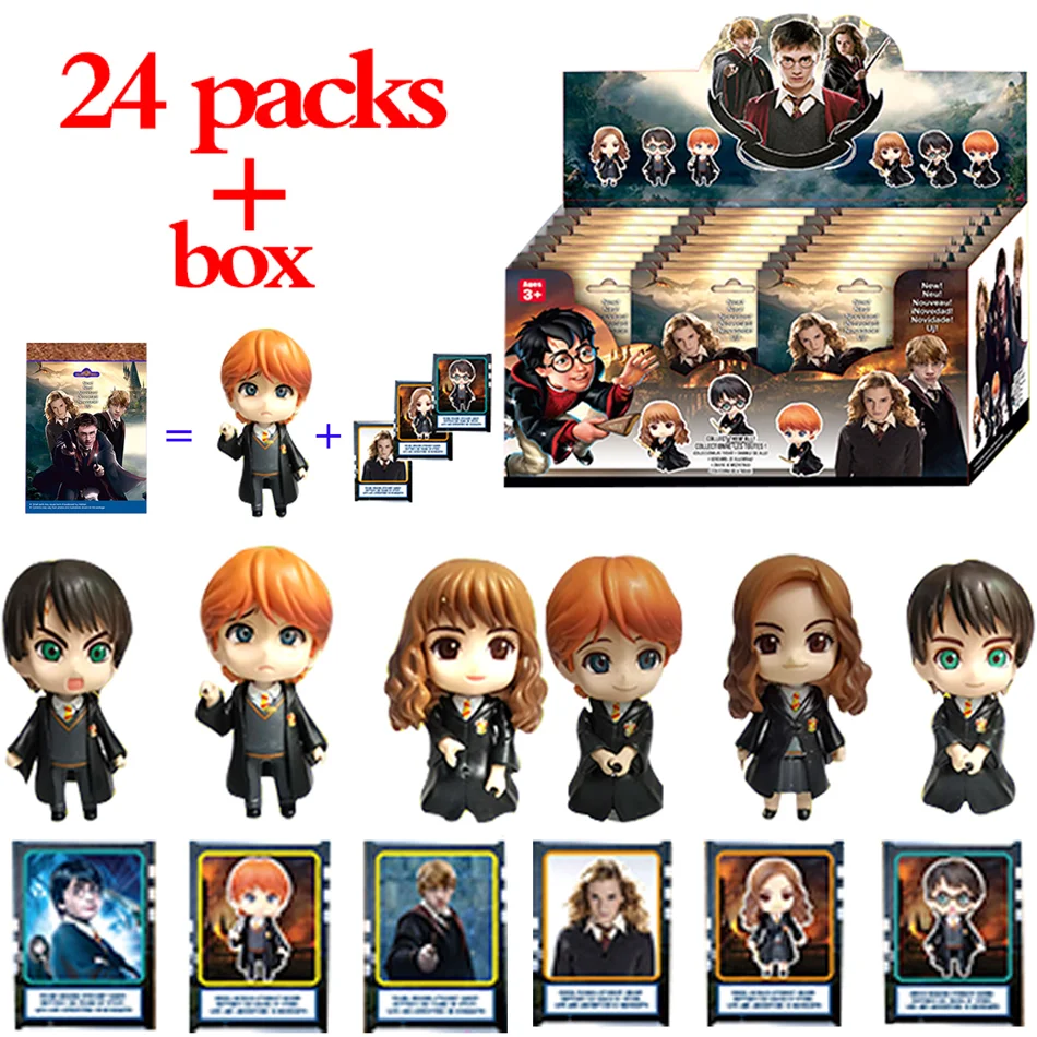 24pcs Anime Harry Potter Box Blind Box figures Mystery Toys PVC model for Fans Adults Decorative Kids birthday Christmas Gifts