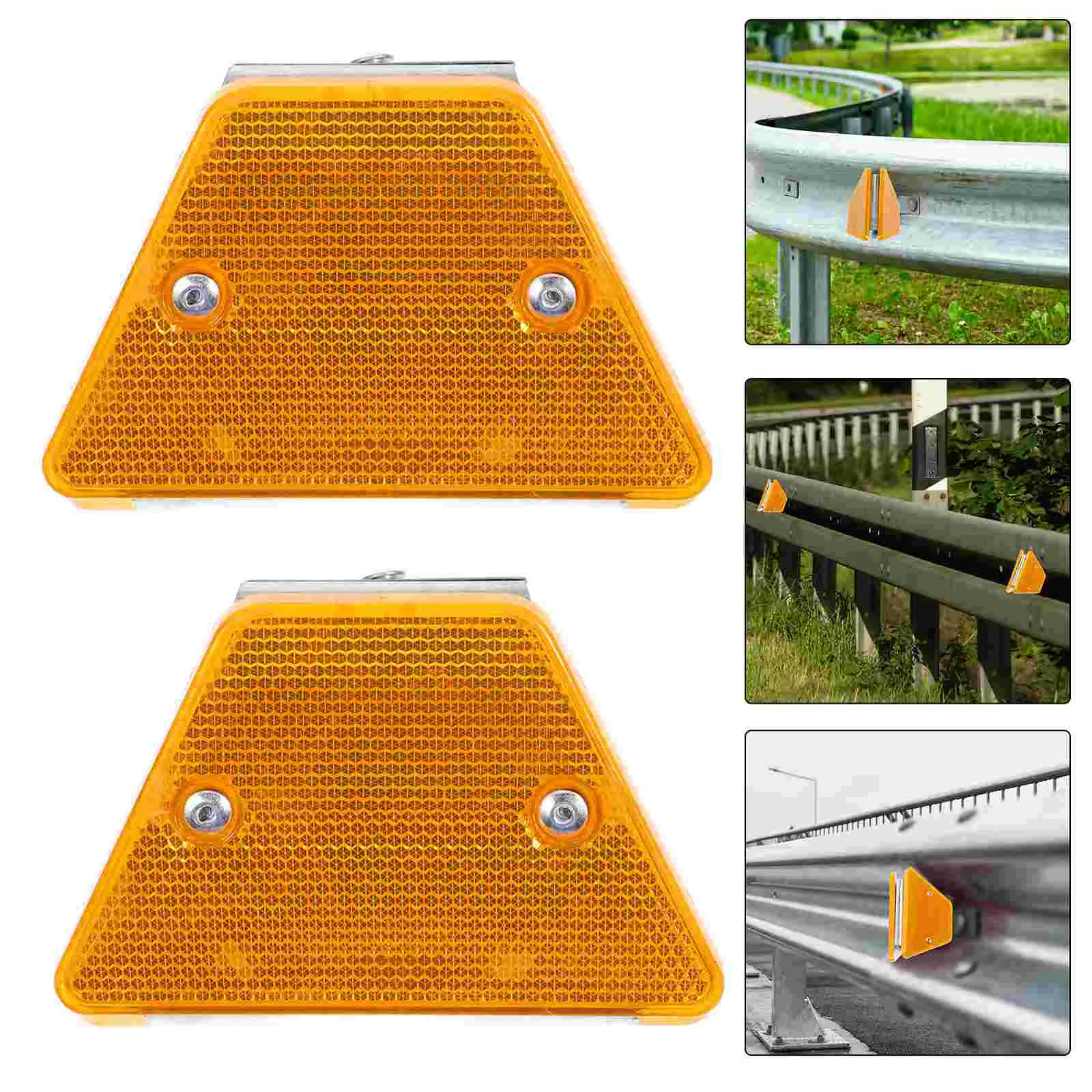 2 Pcs Delineator Road Reflector Reflectors Pavement Marker Driveway Double Yellow Reflective Markers