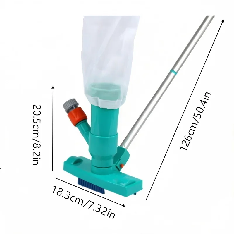 Pool Underwater Vacuum Jet Cleaner with Brush ,Hot Springs Pool Cleaning Accessories(Green)