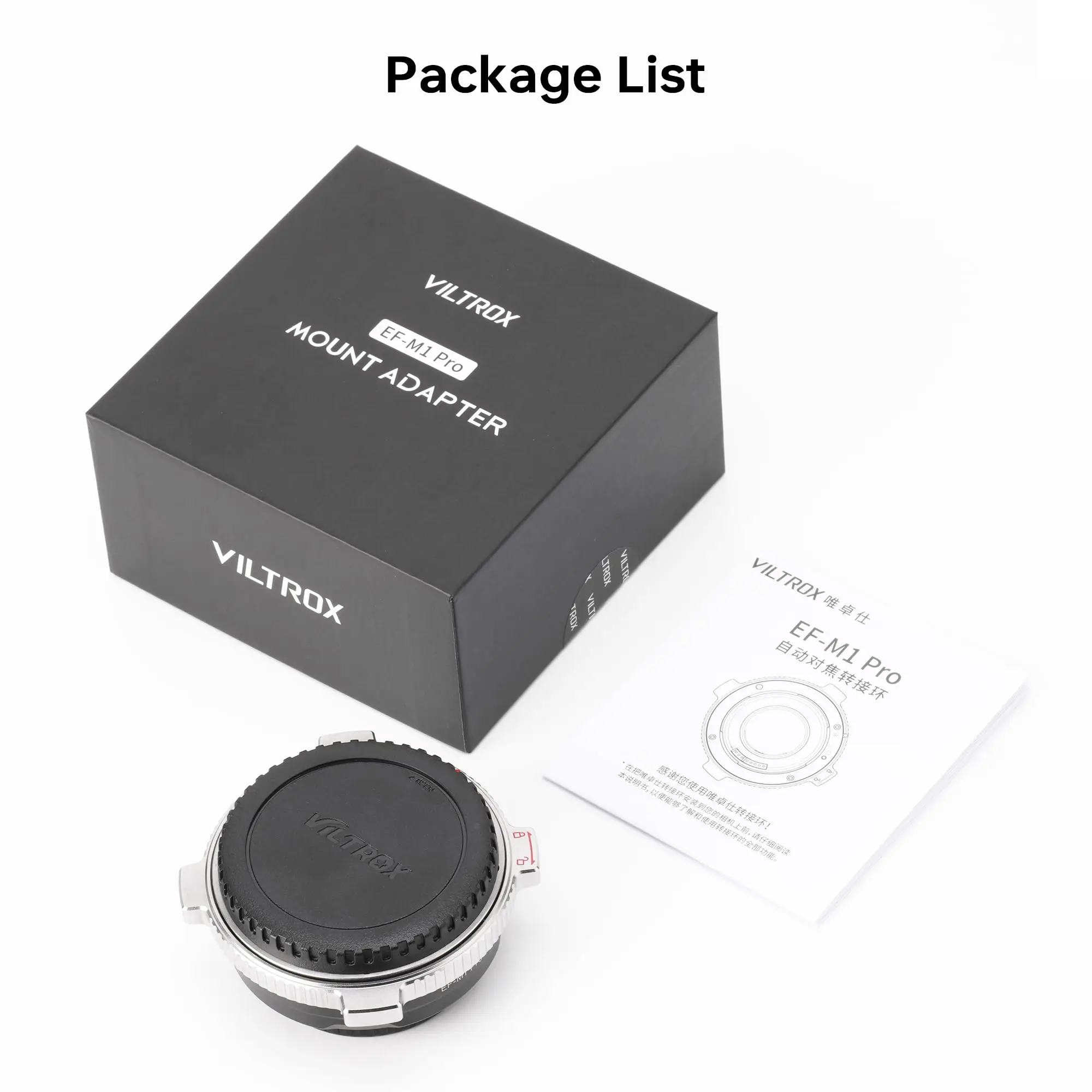 VILTROX EF-M1 Pro Lens Adapter Autofocus Ring Mount Adapter Lens with Security Lock for Canon EF/EF-S To M43 Camera