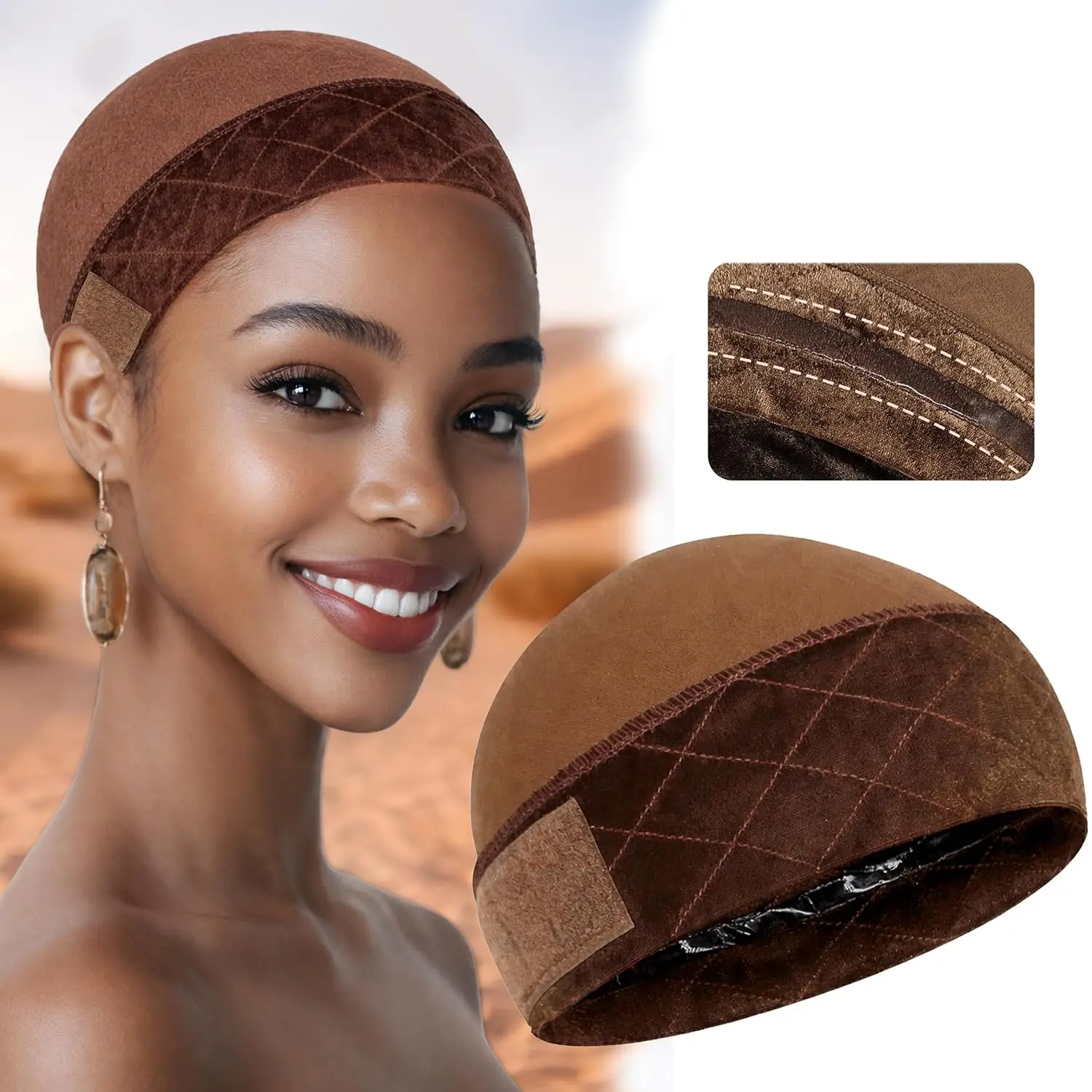 New Non-Slip Wig Grip Cap for Women, Adjustable Breathable Cap,Securely in Place,Reusable Under Wig Cap