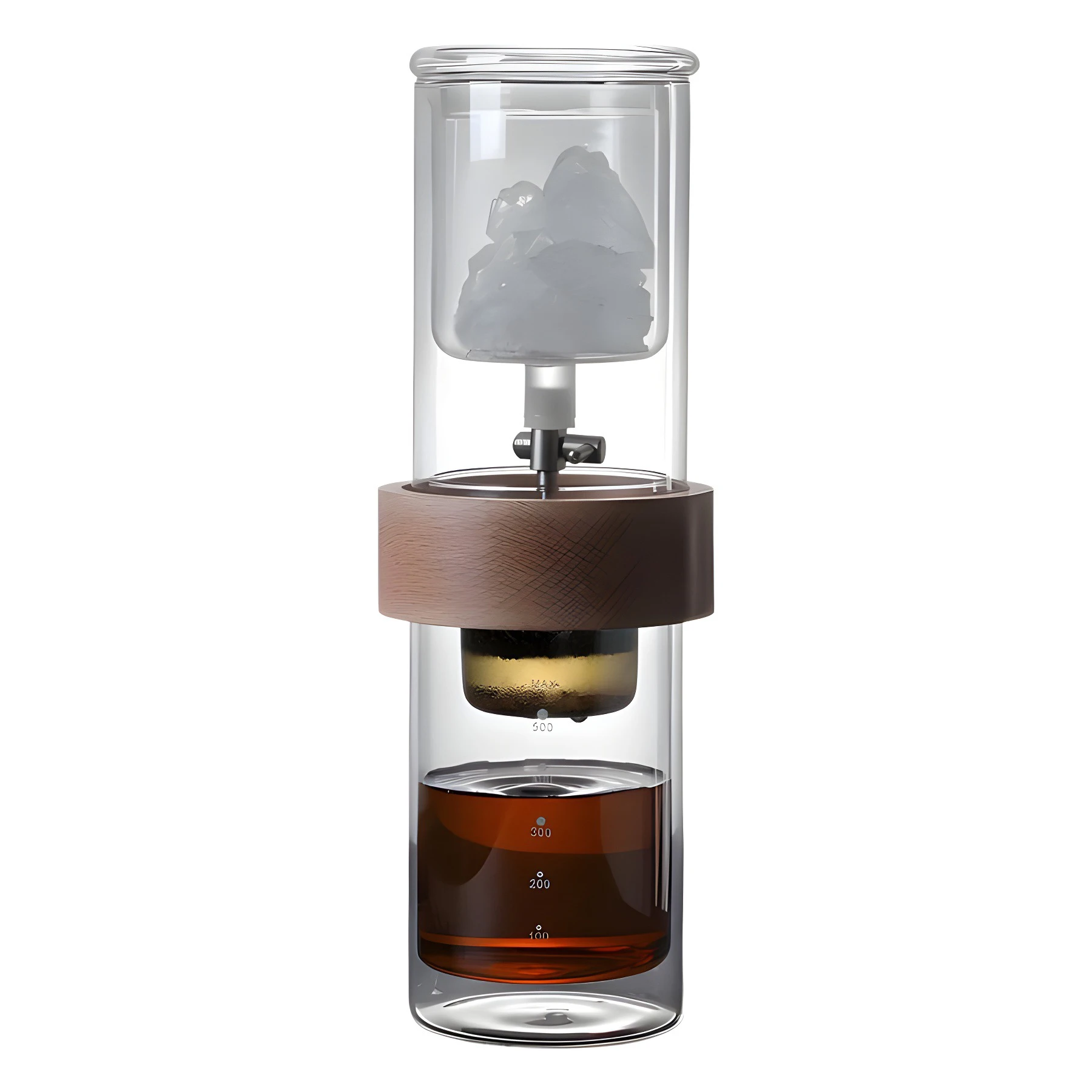 Slow Drip Cold Brew Coffee Maker, 17oz Smooth Dripper Iced Coffee Concentrate Brewer with Adjustable Water Flow