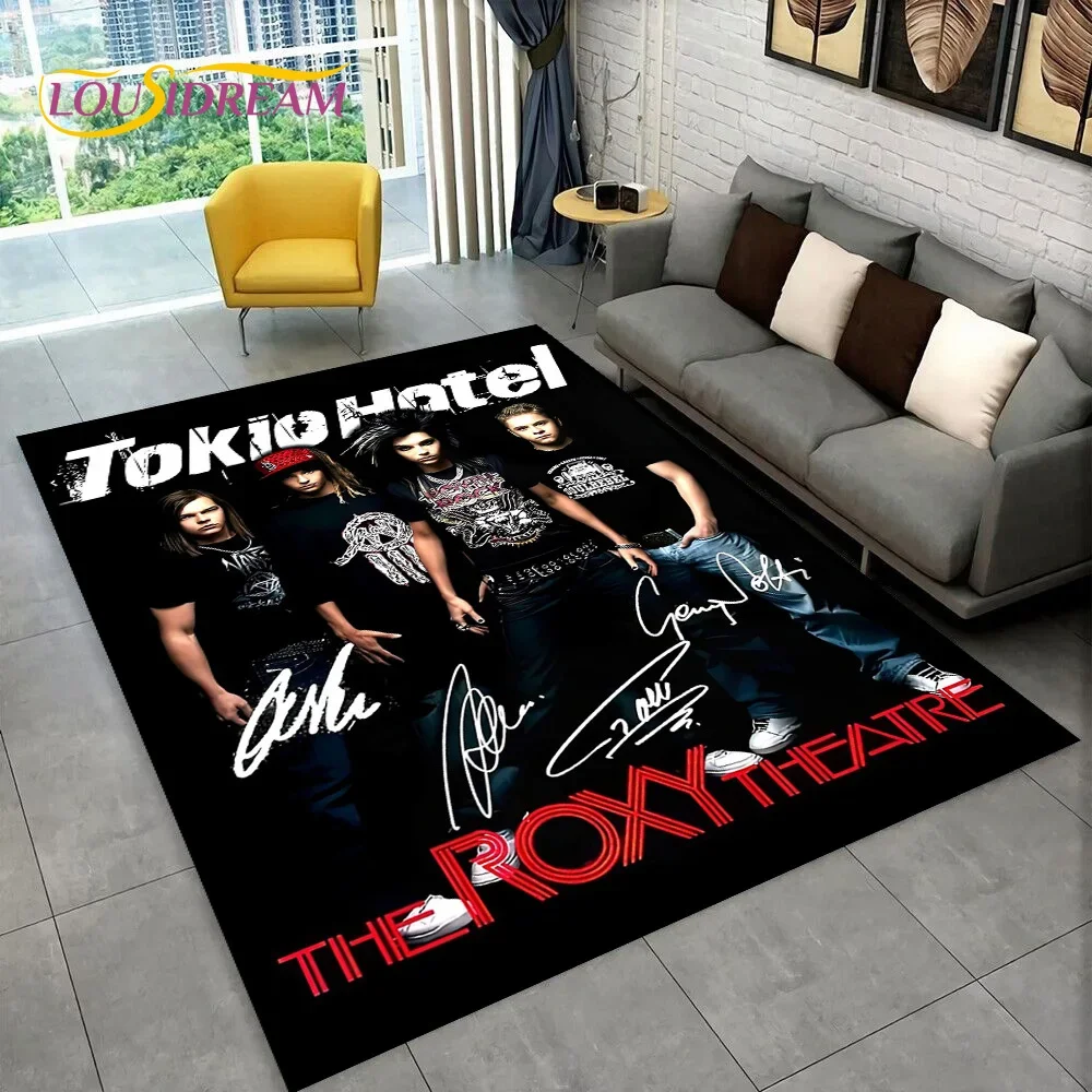 Tapis Tokio Hotel Rock Band Bill Kaulitz pour la maison, le salon, la chambre, le canapé, la porte d'entrée, la décoration, tapis pour enfants, tapis antidérapant