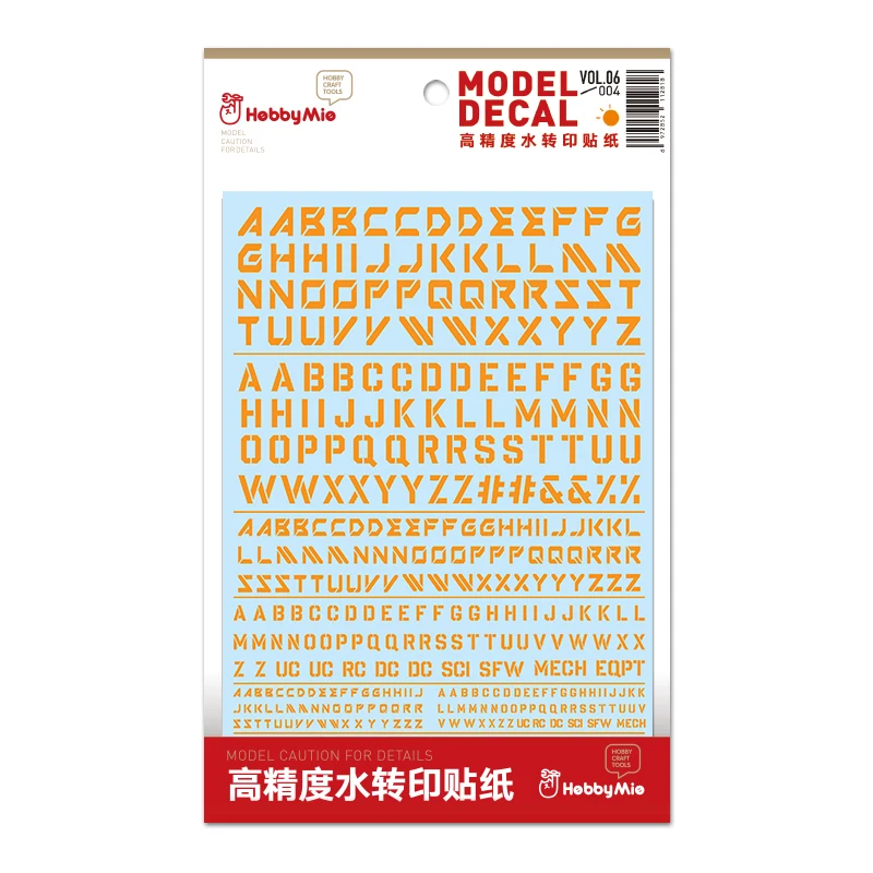 HOBBY MIO VOL6 Model Decals English Characters Water Stickers Fluorescent Model Building Tools Hobby DIY Accessories