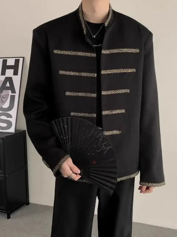 Neue Chinesische Sle Große Größe männer Bla Anzug Jaet Casual Chic Frühling Herbst Oberbekleidung Jugend Faion Anti-Falten proc