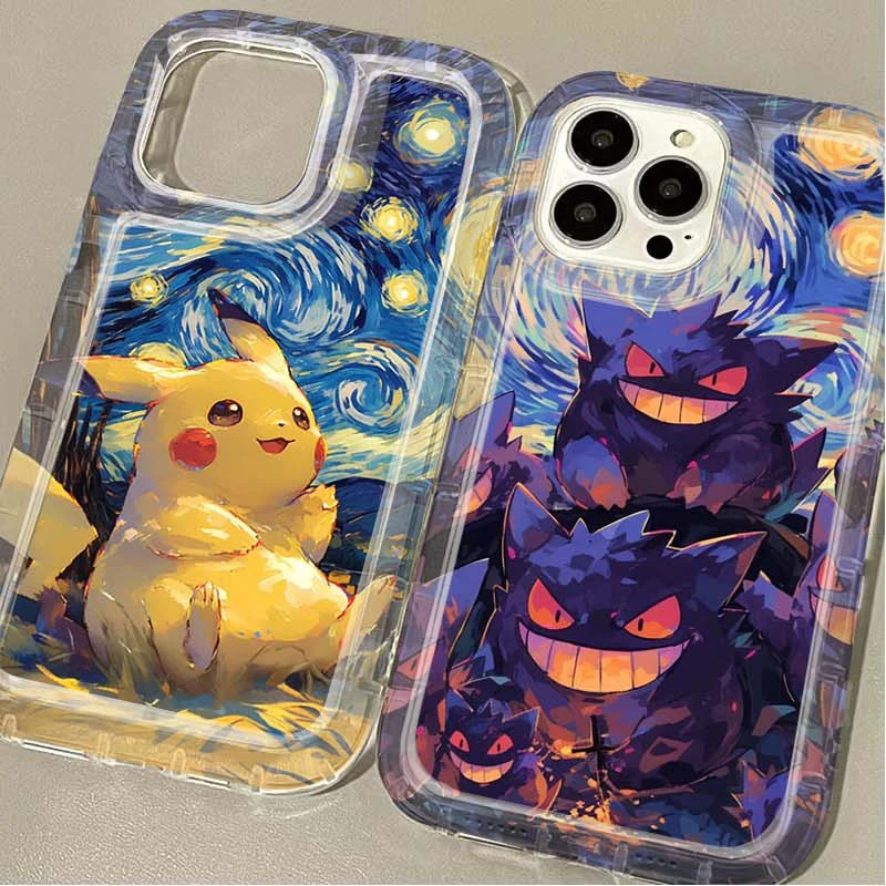 Lovely P-Pokemon Starlit Sky Clear Case For iPhone 16 15 14 13 12 11 Pro Max XS X XR 8 7 Plus SE 2020 Shockproof Silicone Capa