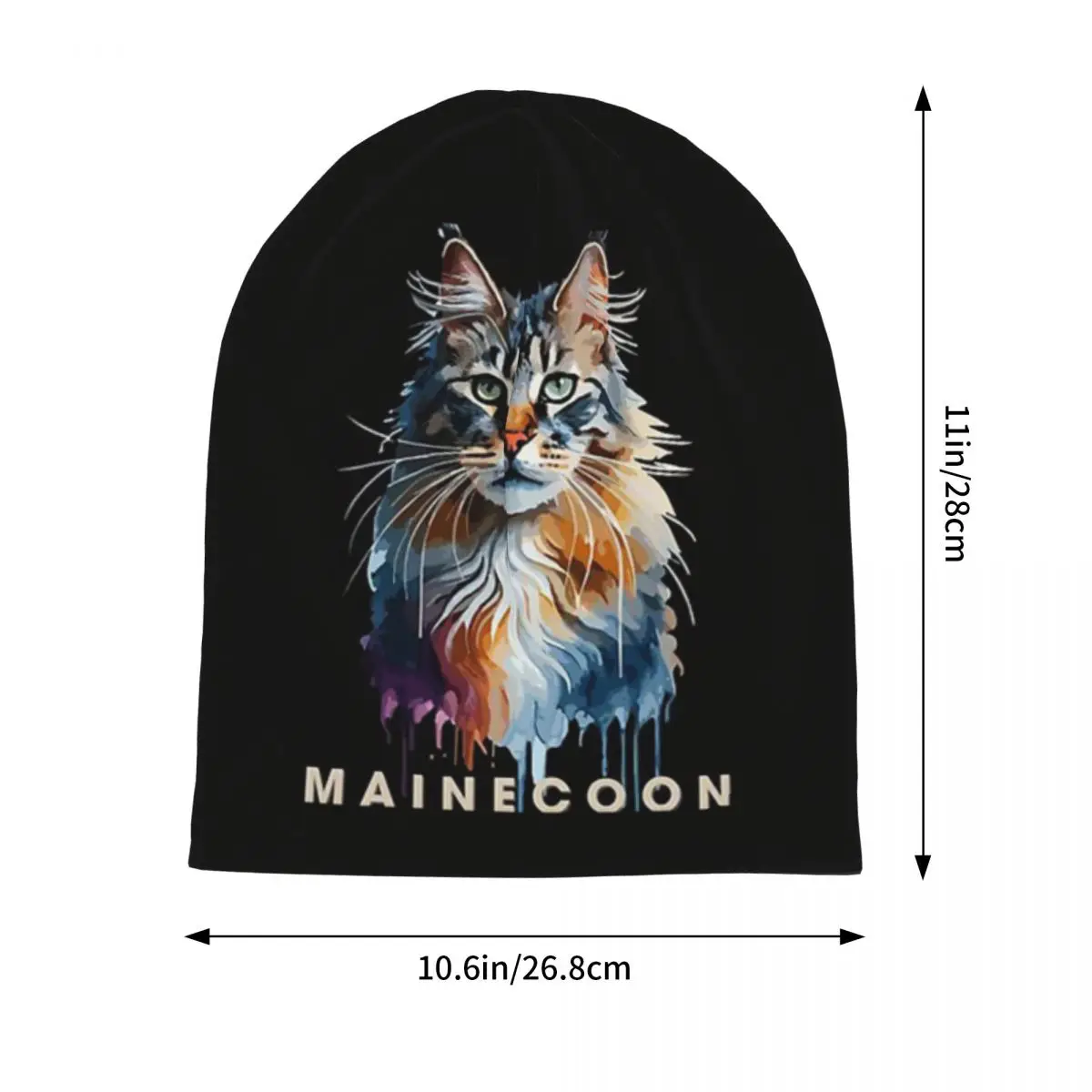 Красочный Mainecoon, великолепные шапки-бини с изображением мейн-куна и кота, теплая осенне-зимняя уличная шапка, вязаные шапки для взрослых