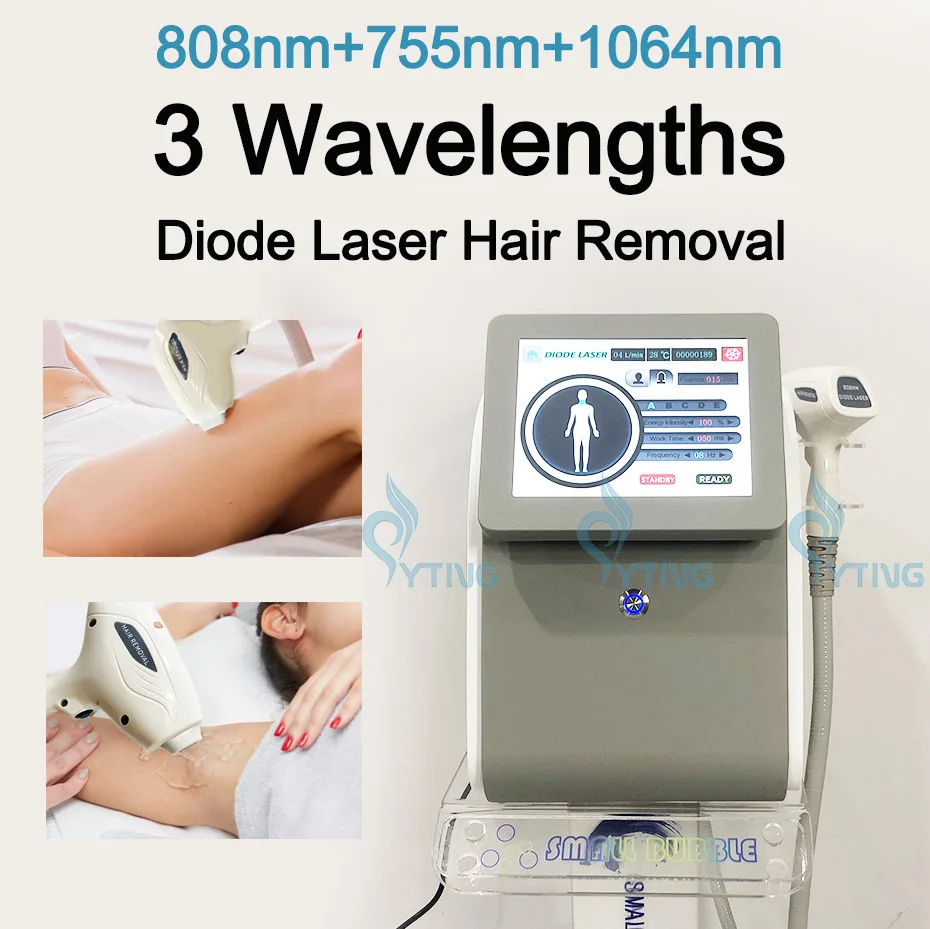 

808nm Hair Removal Machine 3 Wavelengths 755nm 1064nm Skin Rejuvenation Beauty Equipment Diode Lazer Permanent Hairs Remover