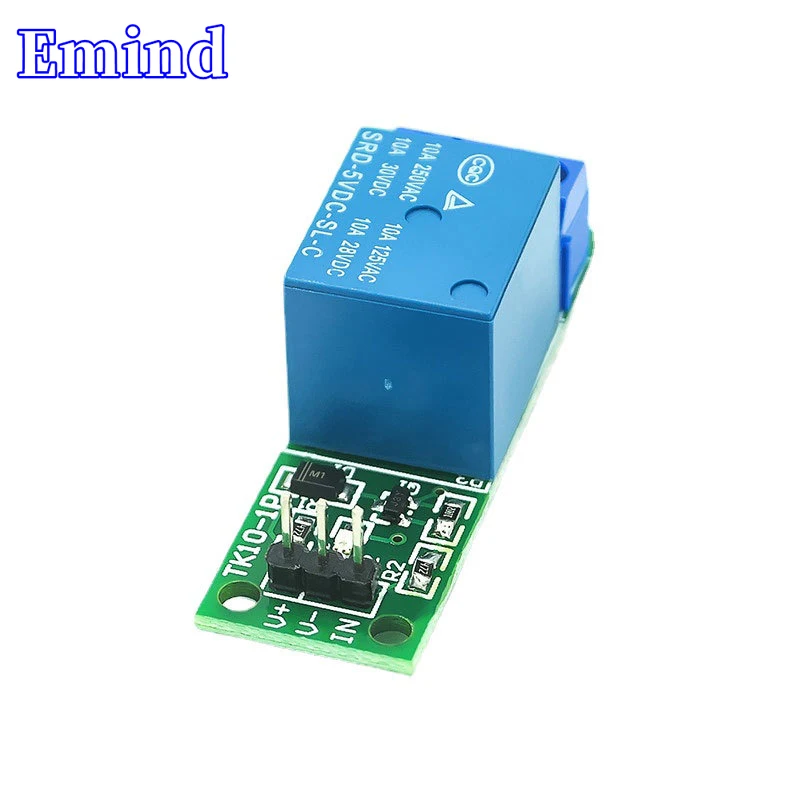 3/10/20/50/100Pcs 1-Way Relay Module Active High Expansion Board Single-Chip Expansion Relay 10A Current Switch Control