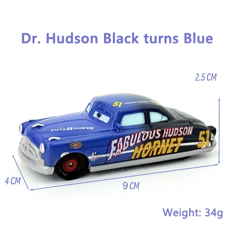 Pixar Cars Color Changing Toy Car Anime Figures Lightning McQueen Doc Hudson Metal Die Casting Model Children's Birthday Gifts