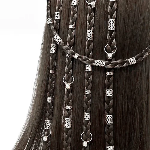 80 Uds. Loc joyería para el cabello para trenzas para niñas, mujeres y hombres, conjunto mixto de cuentas para el cabello rastas, accesorios para el cabello de aleación con estilo