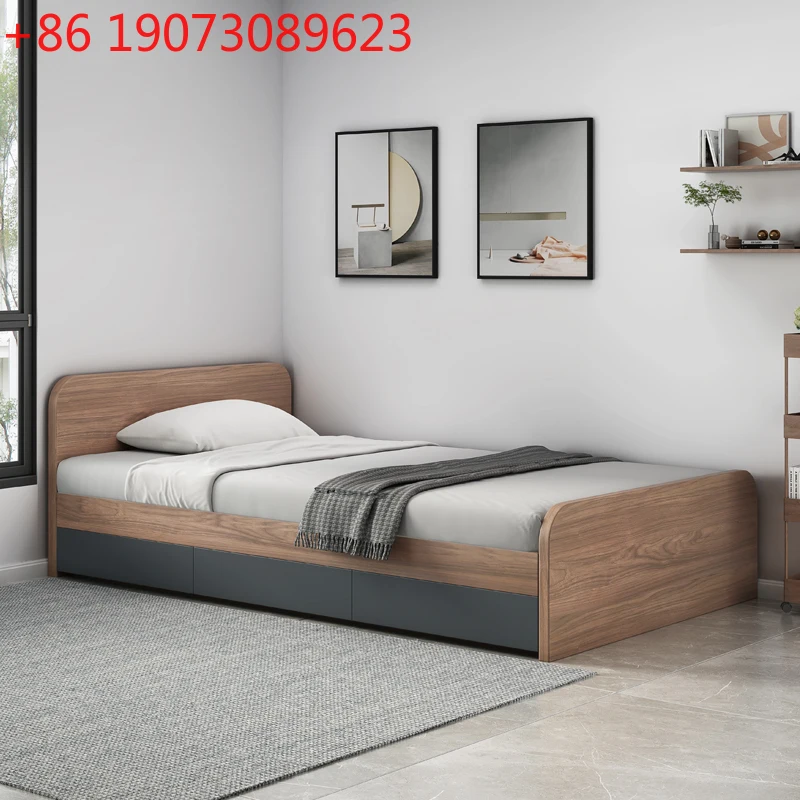 

European Wood Bed Frame Headboard Platform Under Storage Queen Bed Frame