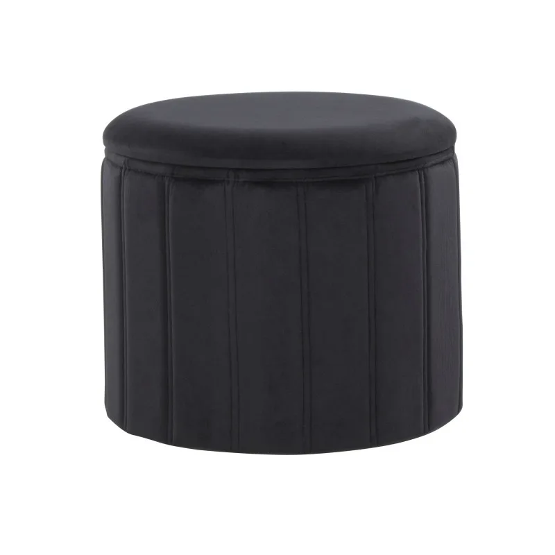 

Lindsey Contemporary/Glam Folding Storage Ottoman in Black Velvet by LumiSource