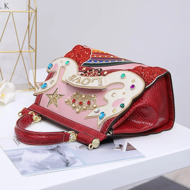 2024 Classic Frame Women Bag Appliques Serpentine PU Shoulder Bag New Crossbody Bags For Women Bolsa Feminina Handbags Clouds