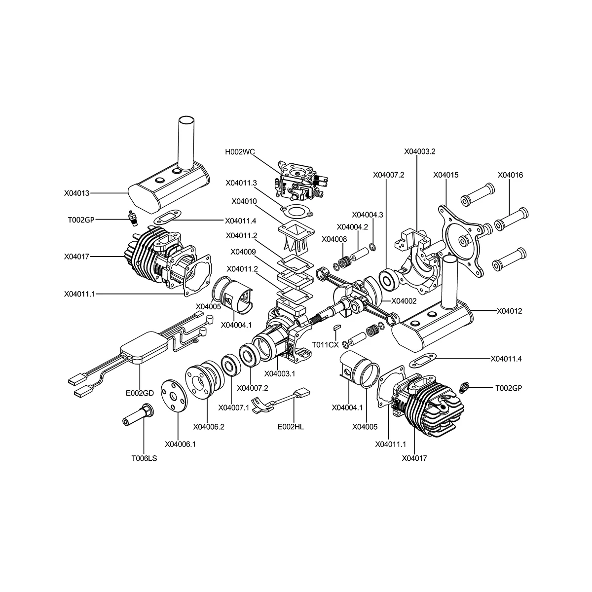 EPHIL XG-40cc-T RC Model Aircraft Gasoline Engine Electric Starter XG-76cc-T Engine Models