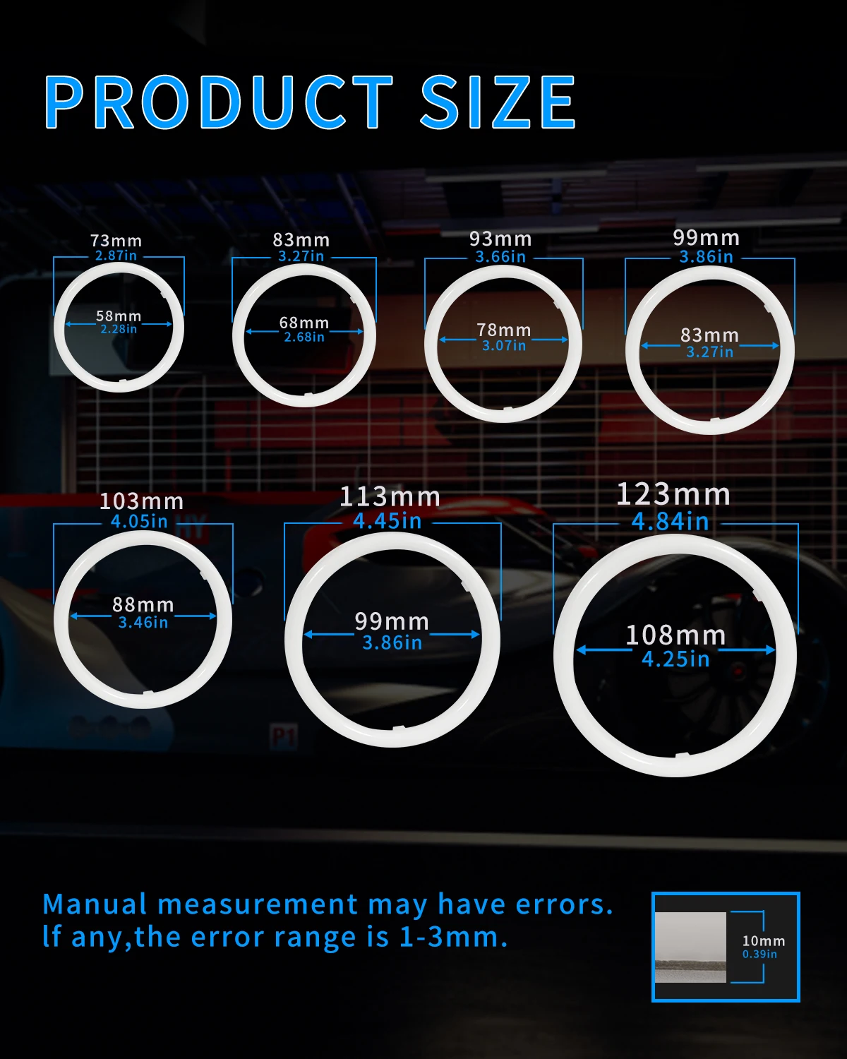 No startup white effect 12V 24V DC LED Angel Eyes Cotton Lights with Turn Signal Lights APP Bluetooth RGB DRL Halo Rings