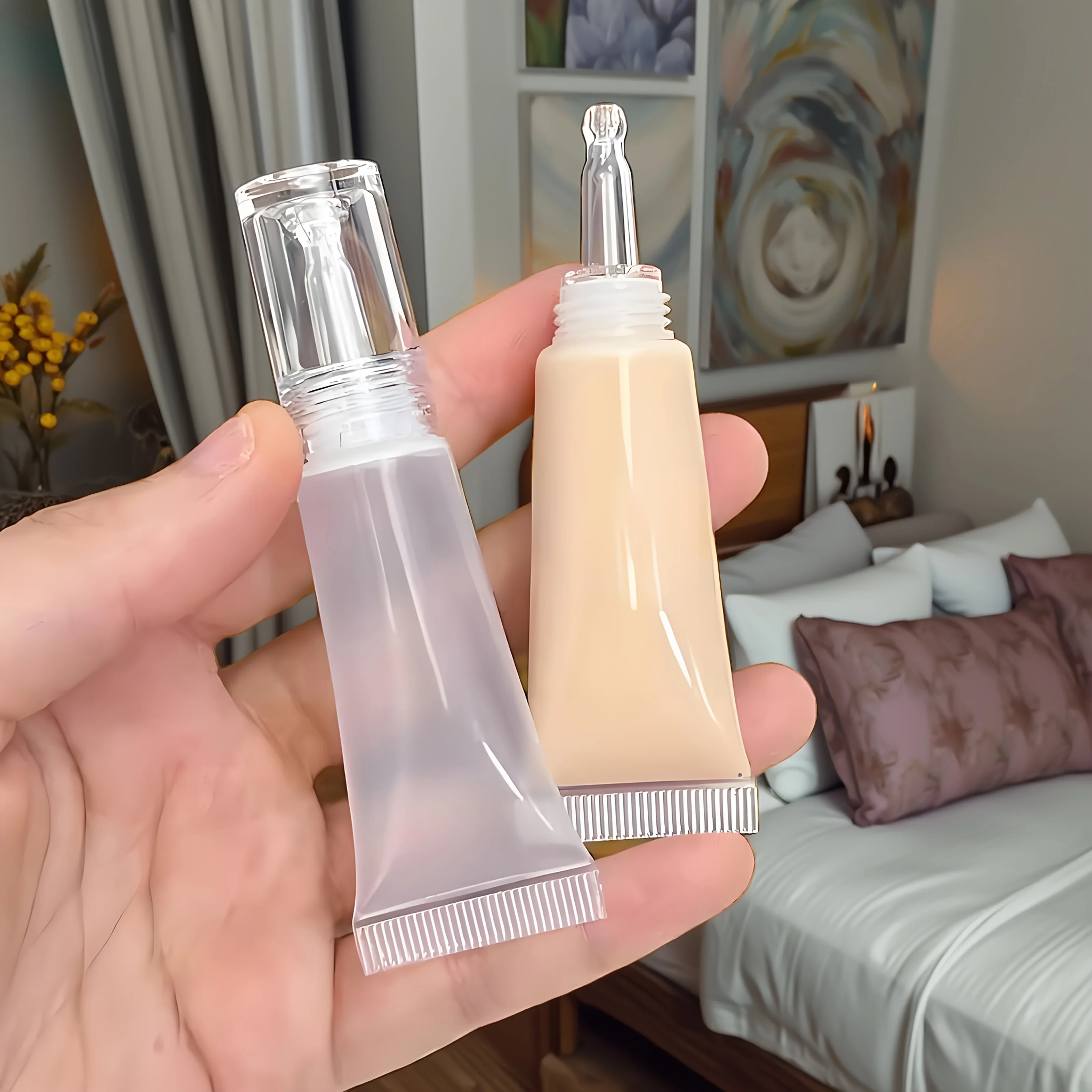 50 Stück 10/15ml Mini-Reise-Spenderbehälter, auslaufsichere tragbare Kosmetikbehälter, geeignet für flüssige Foundations und Seren – Detail 1