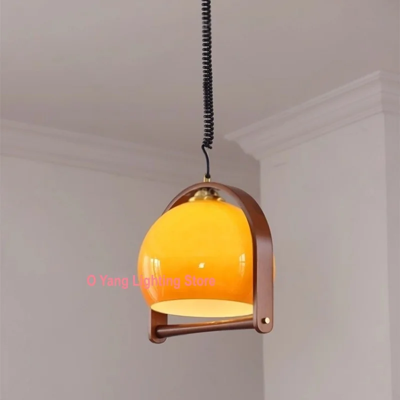 Wabi-sabi Style Sunrise Restaurant Pendant Modern Simple Creative Solid Wood Designer Scalable Glass Table Light Including Bulbs - view 5