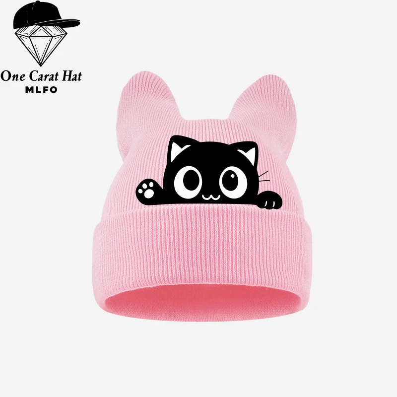 Dreamy Girls Aesthetic Beanie 1‑3Y Rainbow Unicorn Print Toddler Knit Cold Hat Sweet Daily Kids Headwear view 6