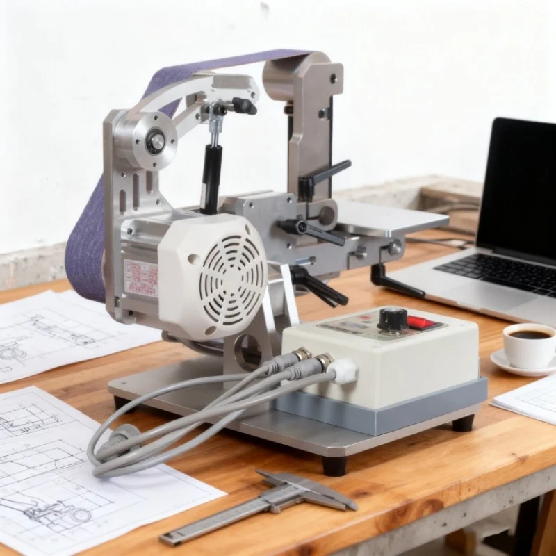 Benchtop Mini Belt Sander Multi Angle Adjustable Metal Wood Polishing Grinding Machine Variable Speed Small Belt Grinder