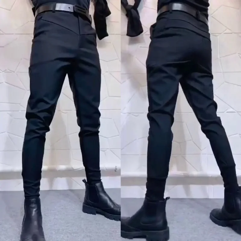 2024 New Fashion Men\'s Clothing Suit Pants Hair Stylist Darkwear Trousers Casual Harem Pants Costumes Singer Tide Trousers A19