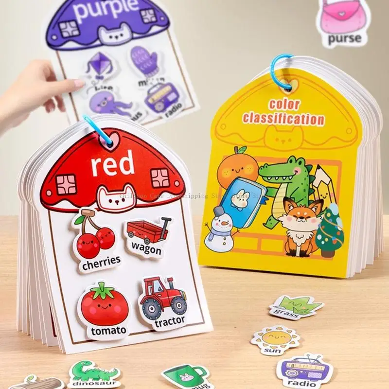 Buku Sibuk Buku Kerja Stiker Mainan Penyortiran Warna untuk Kegiatan Pembelajaran Prasekolah dan Ikatan Orang Tua Anak