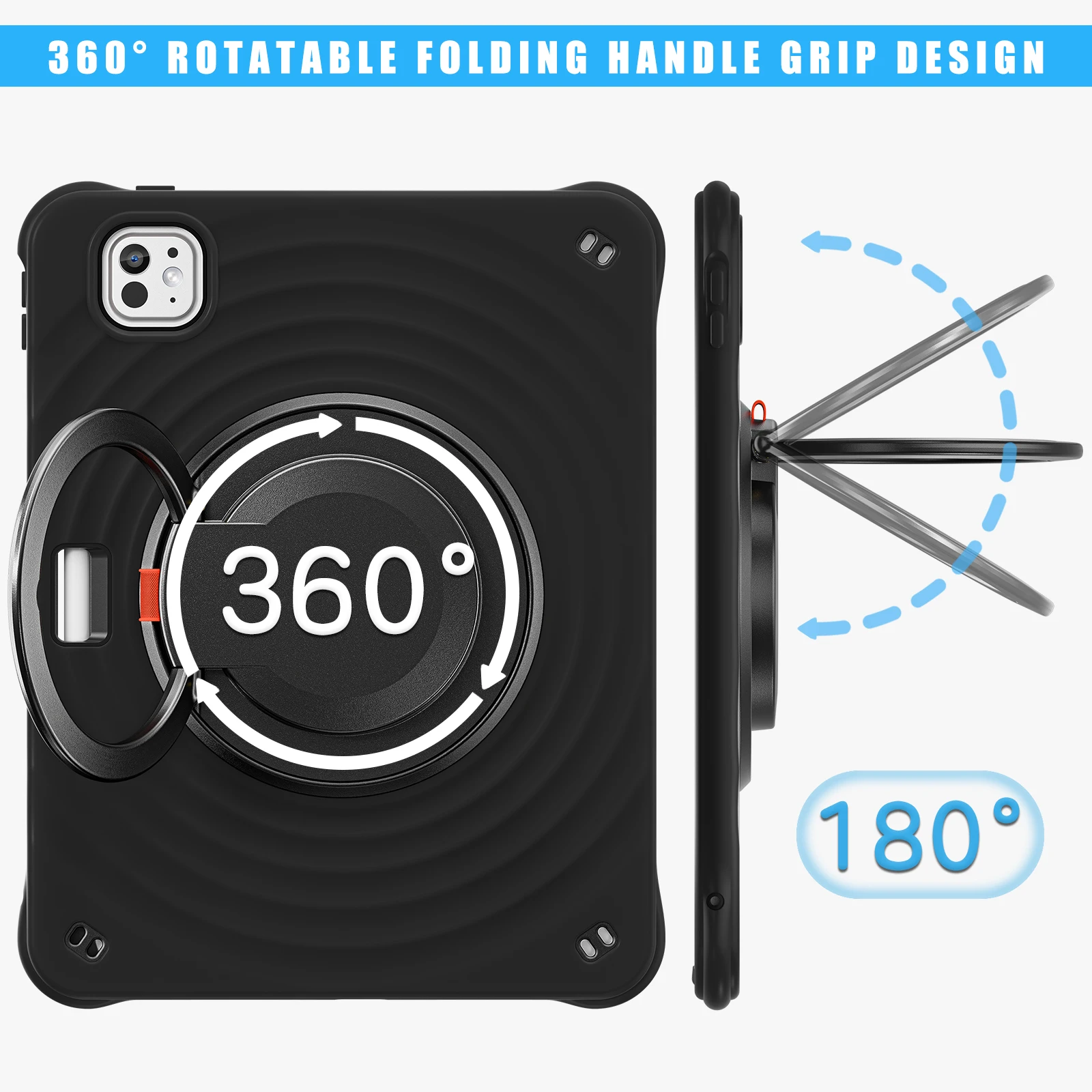 Rotation Stand Tablet Case For iPad Pro 2024 2025 11 13 Mini Air 3 4 5 6 7 8 9 10th Generation 10.2 10.9 12.9 inch Handle Cover