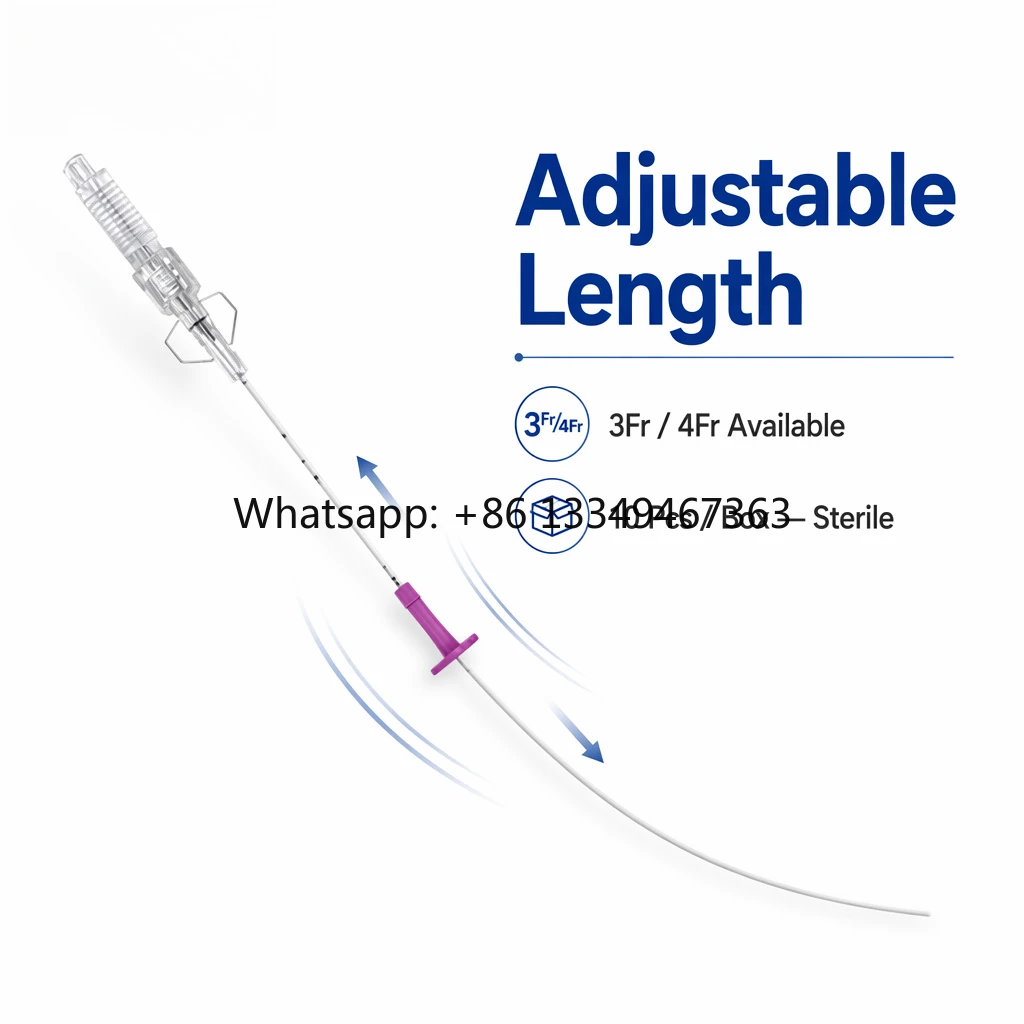 Feline Adjustable PU Urinary Catheter Veterinary Surgical Products Smooth Insertion Design for Cat Bladder Drainage 3Fr/4Fr