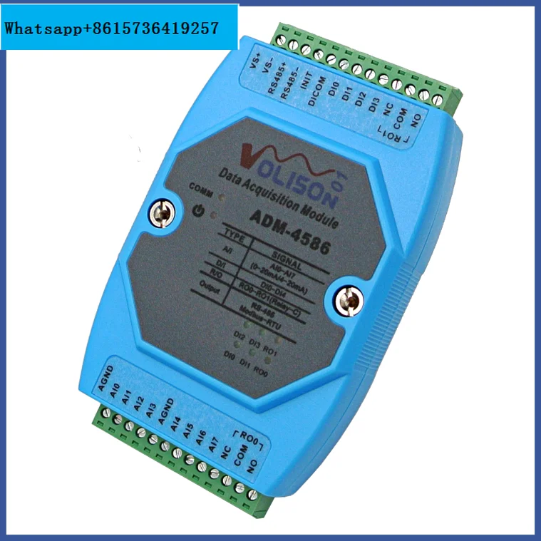 

new 8 way 0/4-20mA current acquisition 4 way switch input 2 way relay output IO acquisition module RS485