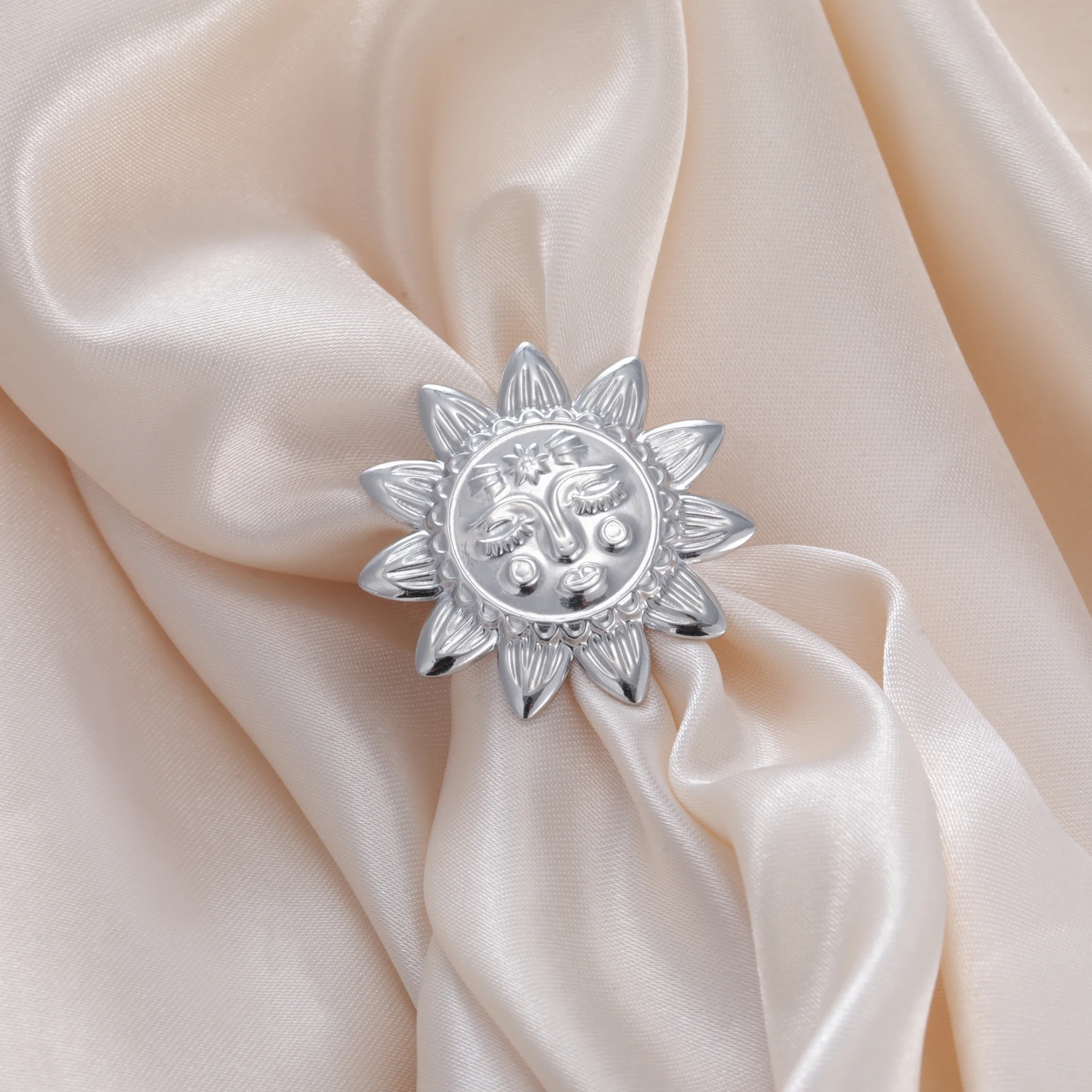 COOLTIME Mode Blumenring für Frauen Edelstahl Gold Farbe Gardenia Kamelie Blume Offener Ring Schmuck Geschenk Neu – Detail 23
