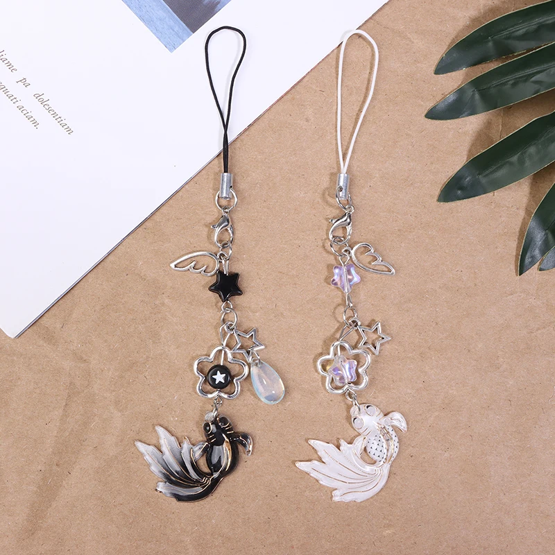 

Colorful Fish Star Keychain Lanyard Wrist Strap Phone Chain Cell Phones String Cartoon Fringe Cellphone Chain Keyring Strap