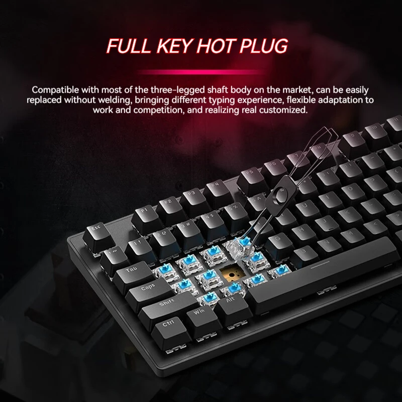 Mechrevo Yao·Mk110ha Wired Mechanical Keyboard With 84keys Full Key Hot Swappable Abs Keycap Mixed Color Backlit Gaming Keyboard