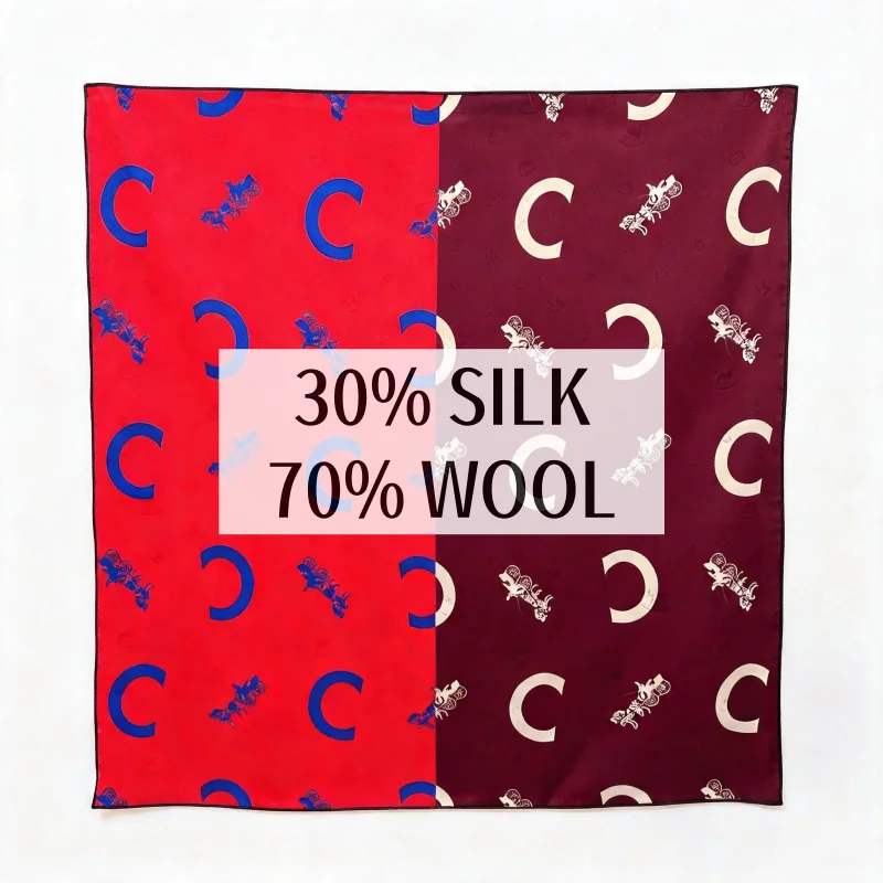 Echarpe-carree-equestre-bicolore-en-30-soie-de-murier-et-70-laine-motif-lettre-c-70-cm-bandana-double-face-unisexe-cadeau-ideal-pour-les-vacances-et-les-trajets-quotidiens