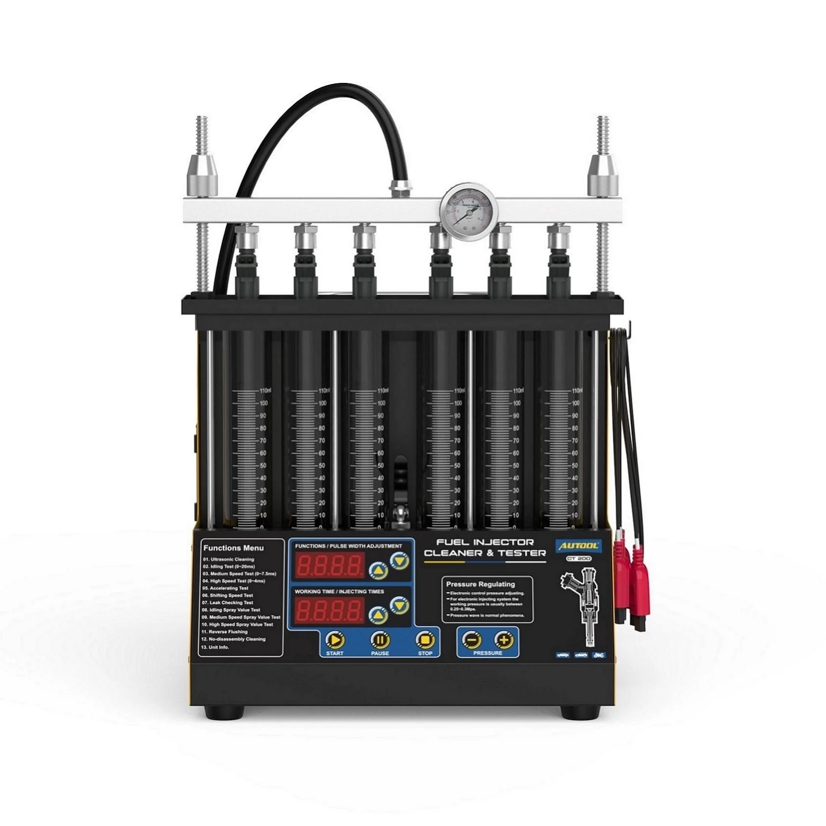 

Autool CT200 Car Motorcycle 110V/220V Spark Plug Fuel Petrol Ultrasonic Impulse Injector Nozzle Analyzer Cleaner and Tester