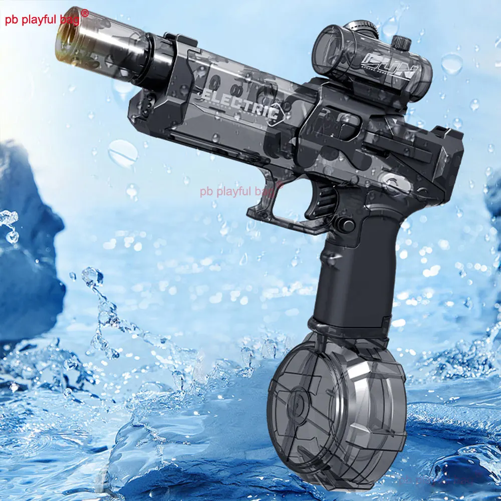 2024 ICE RAT Electric Water Gun Cool Flashing Shooting Water Pistol Full Automatic Summer Adult Toy Entertainment Kid Gift QG553